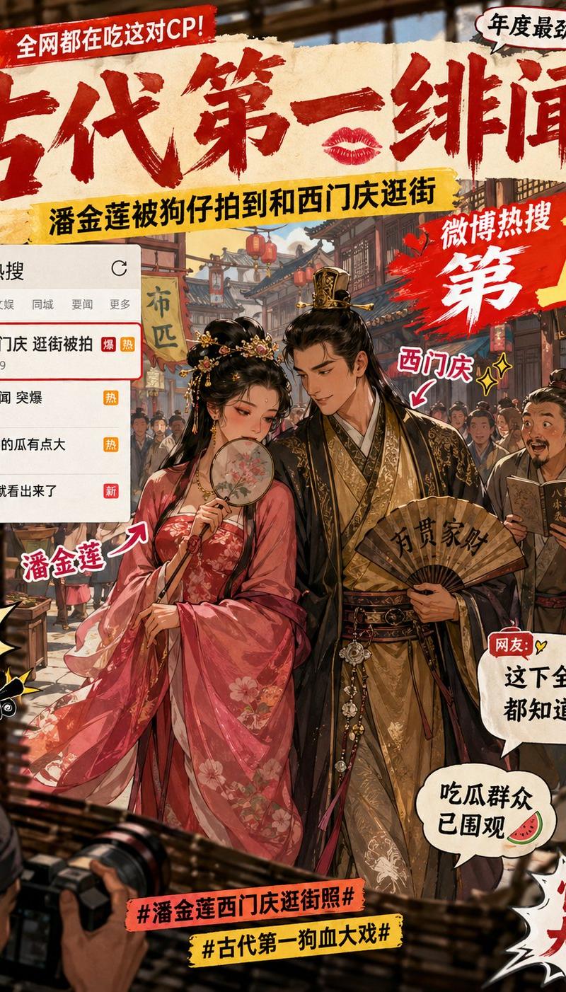 潘金莲与西门庆约会购物被狗仔偷拍现场
