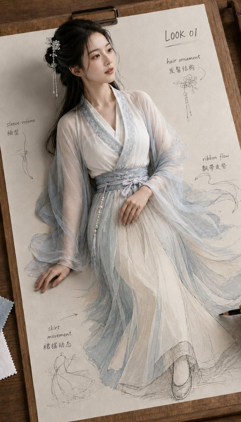 纸上成真古风绮稿服饰设计手稿觉醒