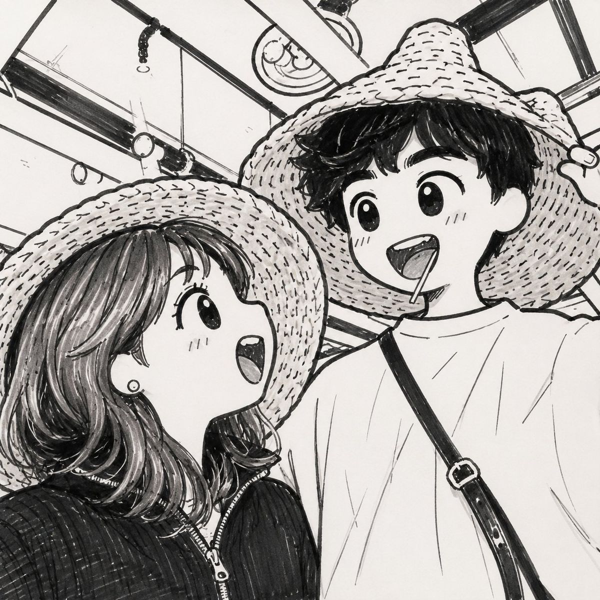 极简马克笔手绘涂鸦插画风格化
