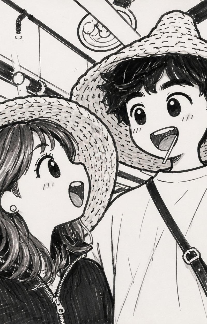 极简马克笔手绘涂鸦插画风格化