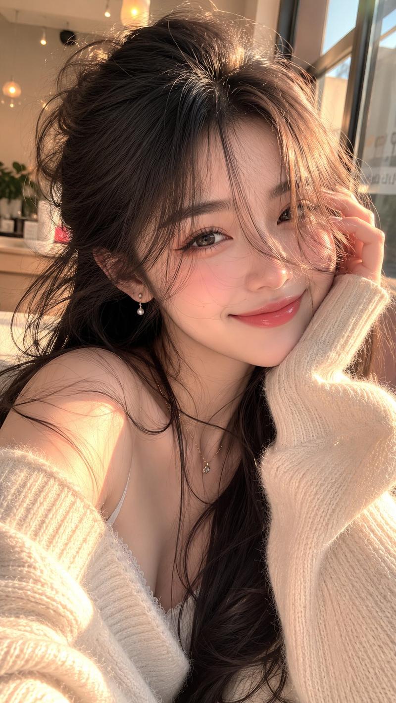 唯美黄金时段年轻女性特写写真