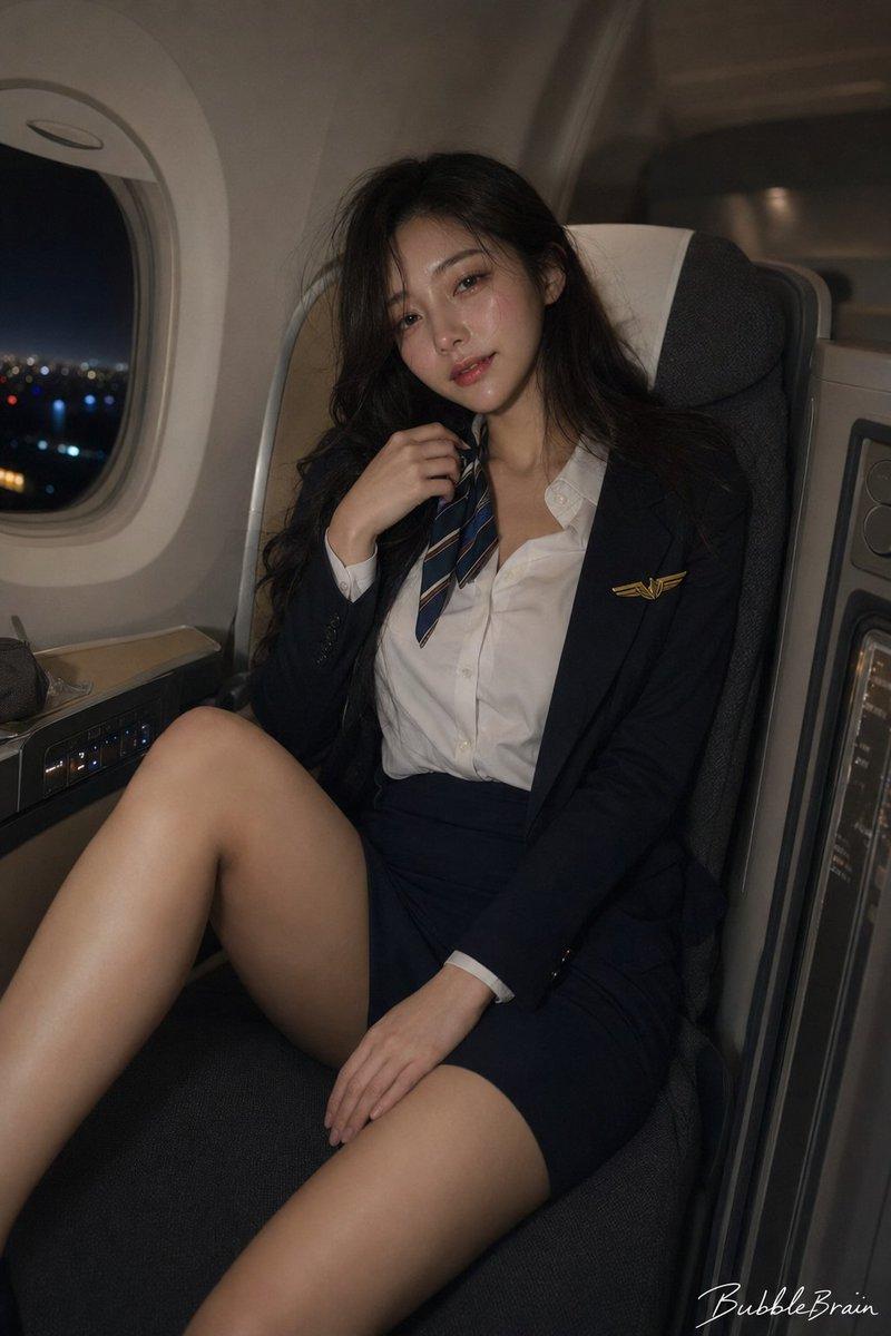 夜航日籍空姐温婉写照