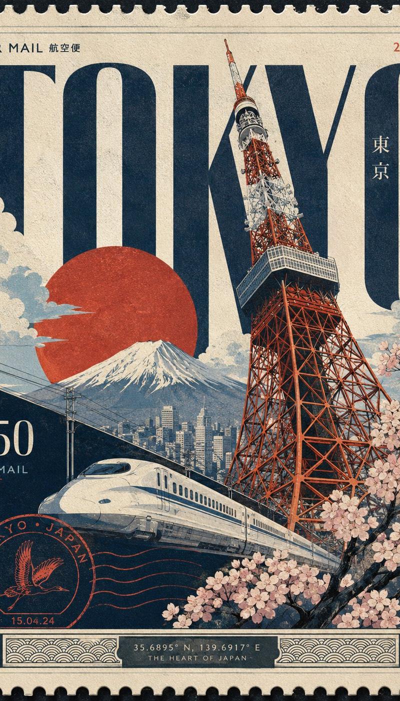 城市主题高端收藏级艺术邮票海报