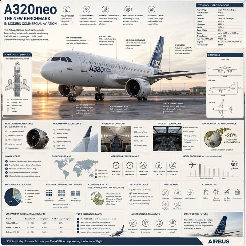 现代商业客机航空百科参考信息图