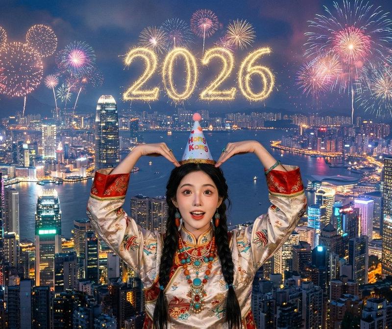 香港维多利亚港烟花秀