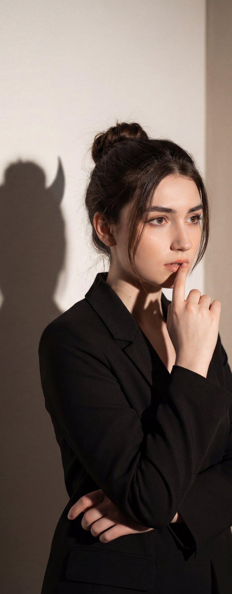 黑衣女子与恶魔影迹的心理肖像