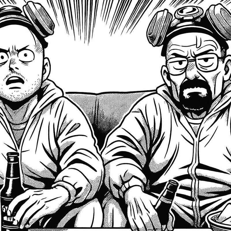 日本搞笑漫画风格插画
