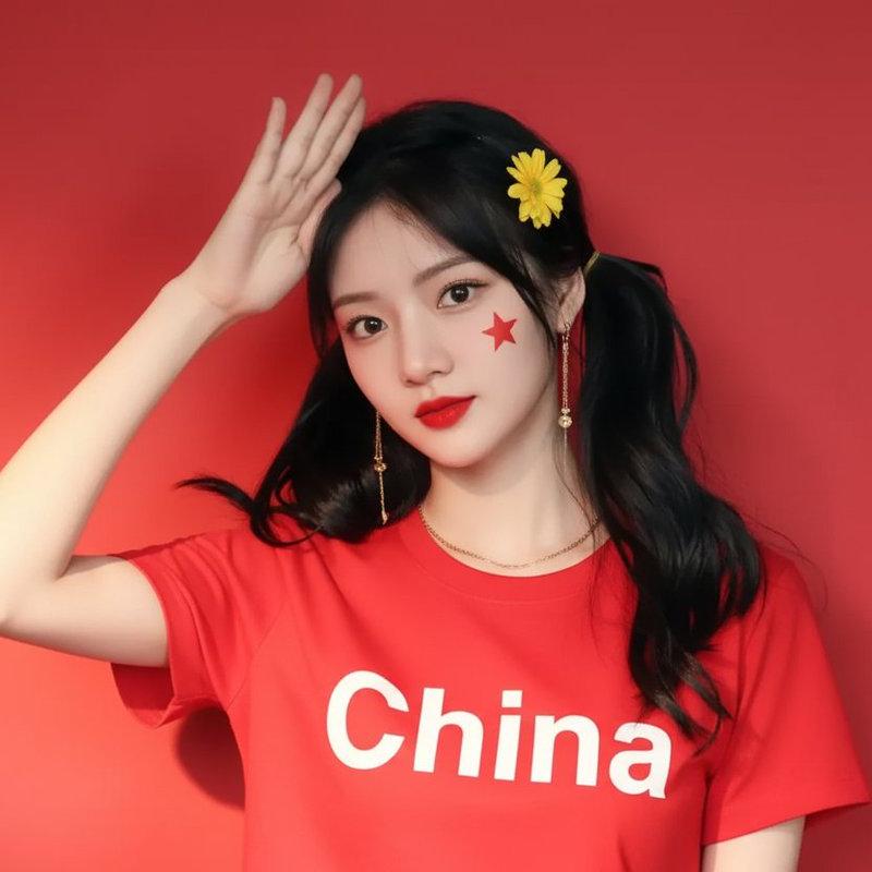 中国红自拍照片