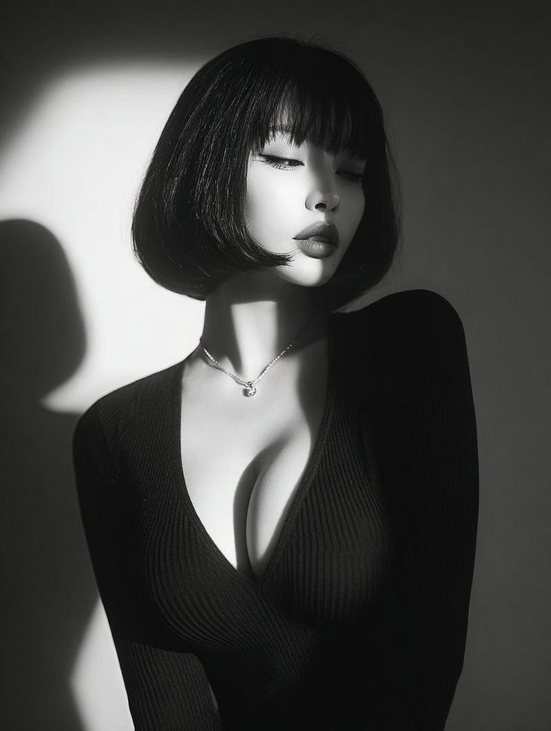 黑白风格肖像照