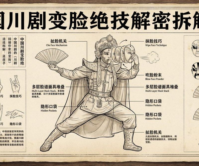 川剧变脸解密拆解图