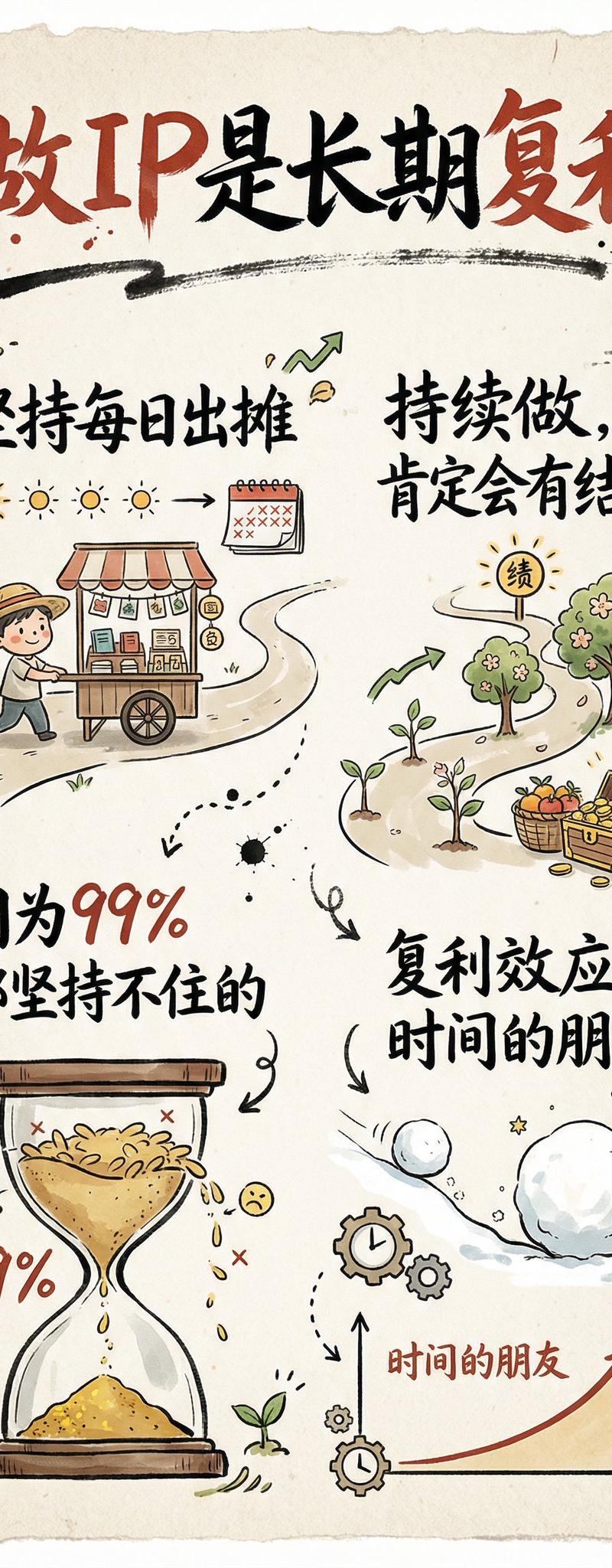 手绘风格的信息图卡片