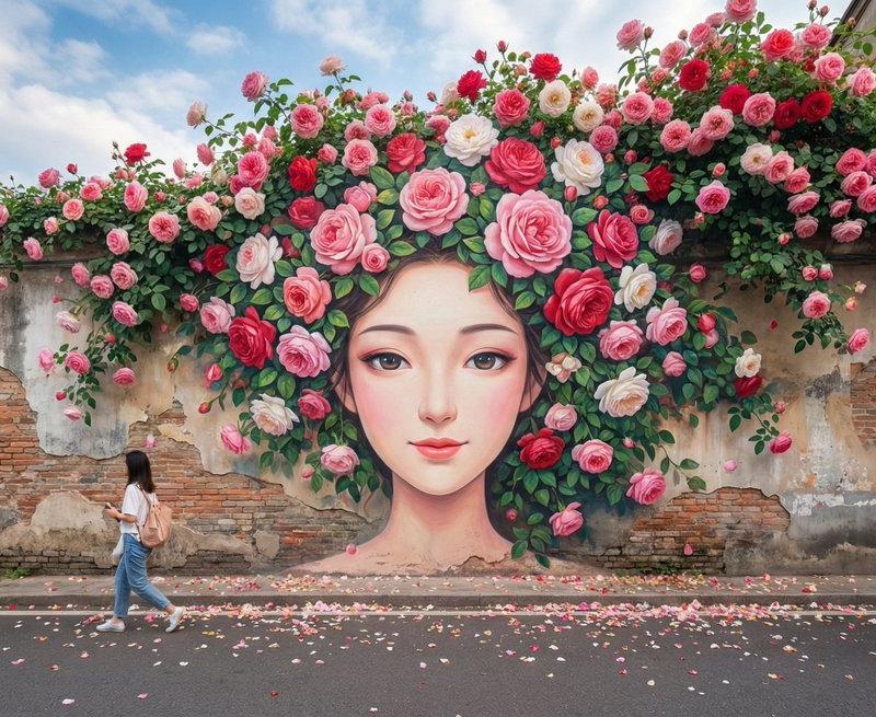 摄影质感极强的街头壁画