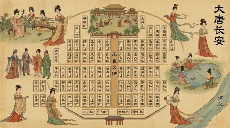 大唐长安插画