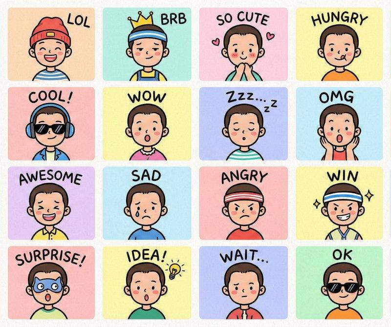 LINE风格半身Q版表情包