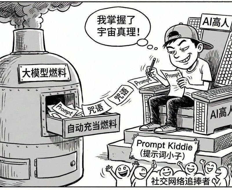 提示词小子讽刺漫画