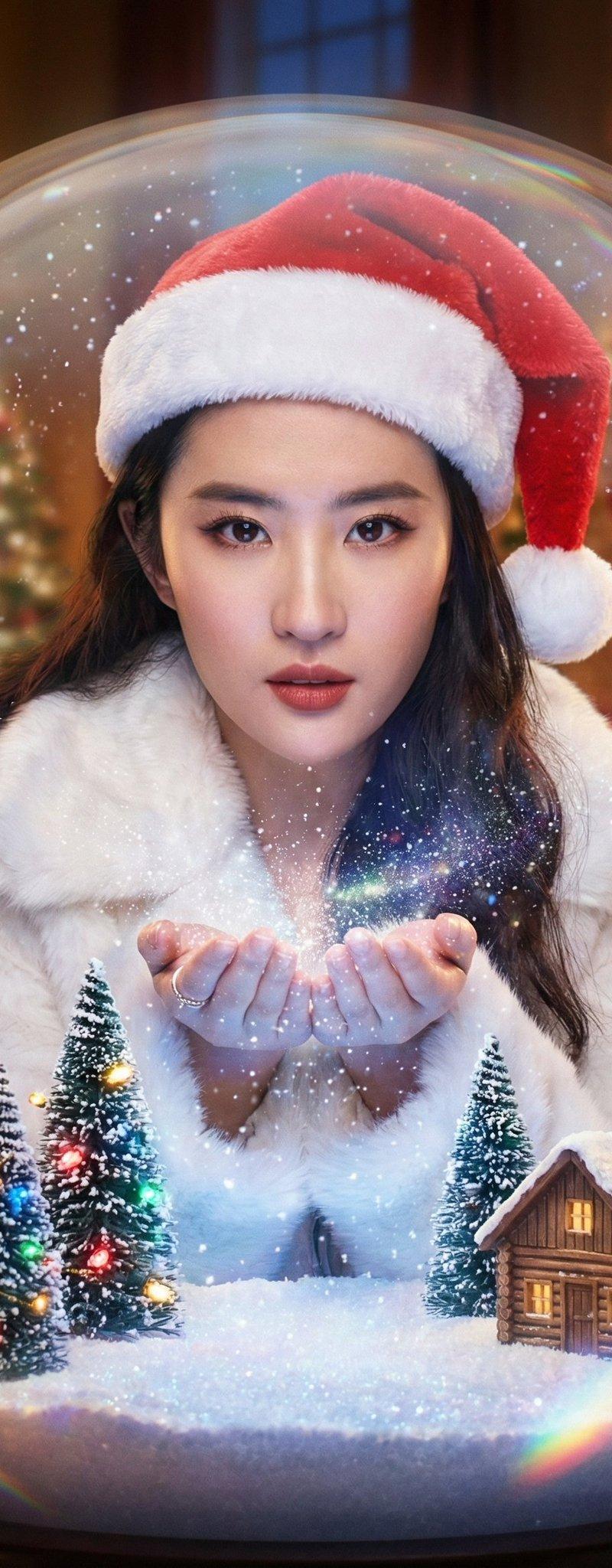圣诞特辑-人物定格在奇幻巨型玻璃雪球里