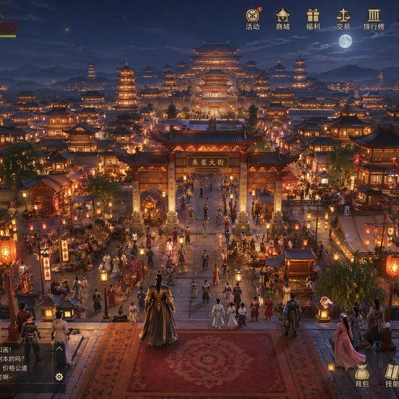 盛世长安繁华夜景游戏主城设计