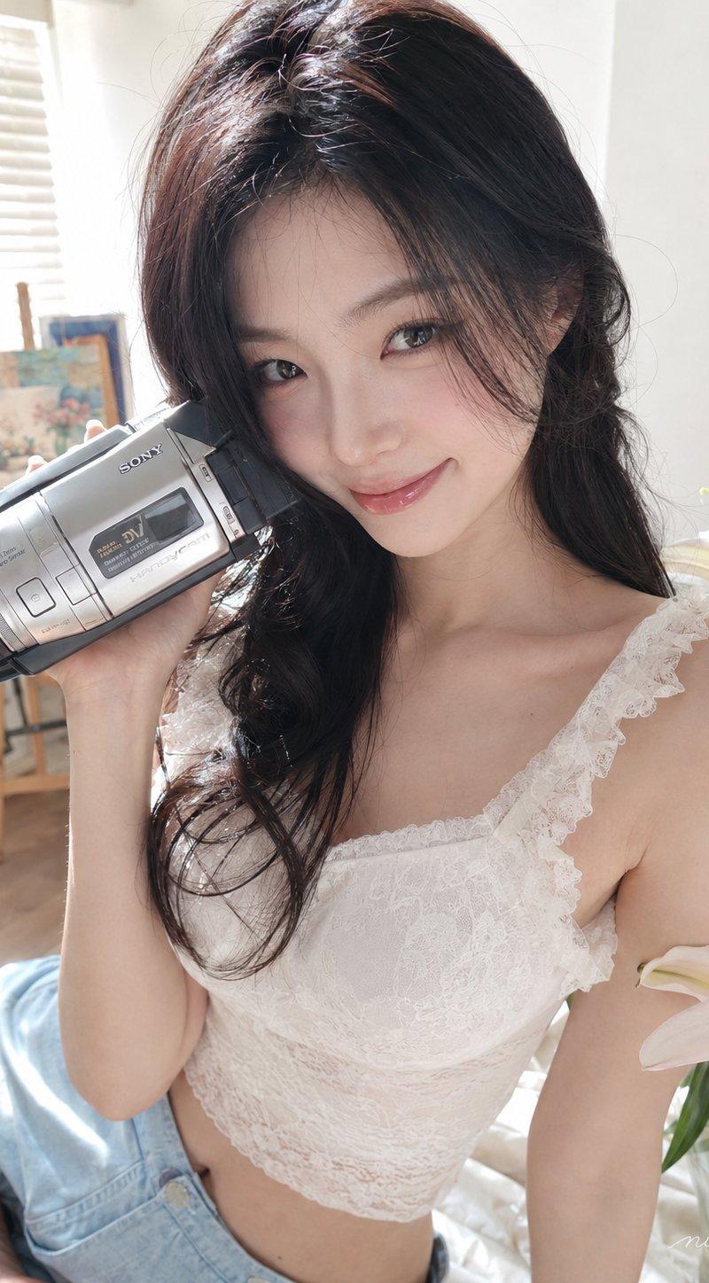 清冷纯欲居家画室写真