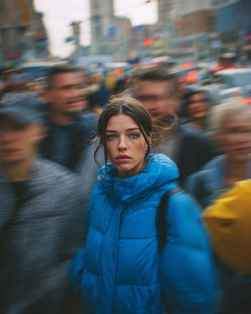 喧嚣人海中的静谧少女