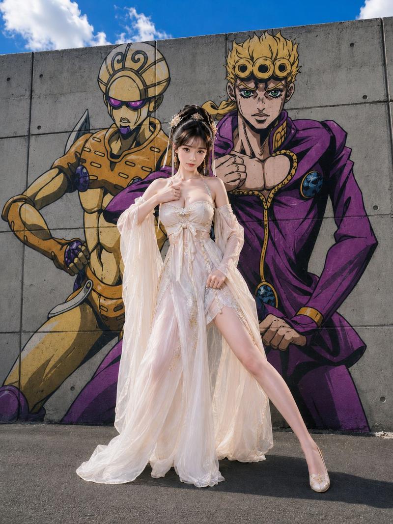 真实人像模仿动漫壁画写实街拍