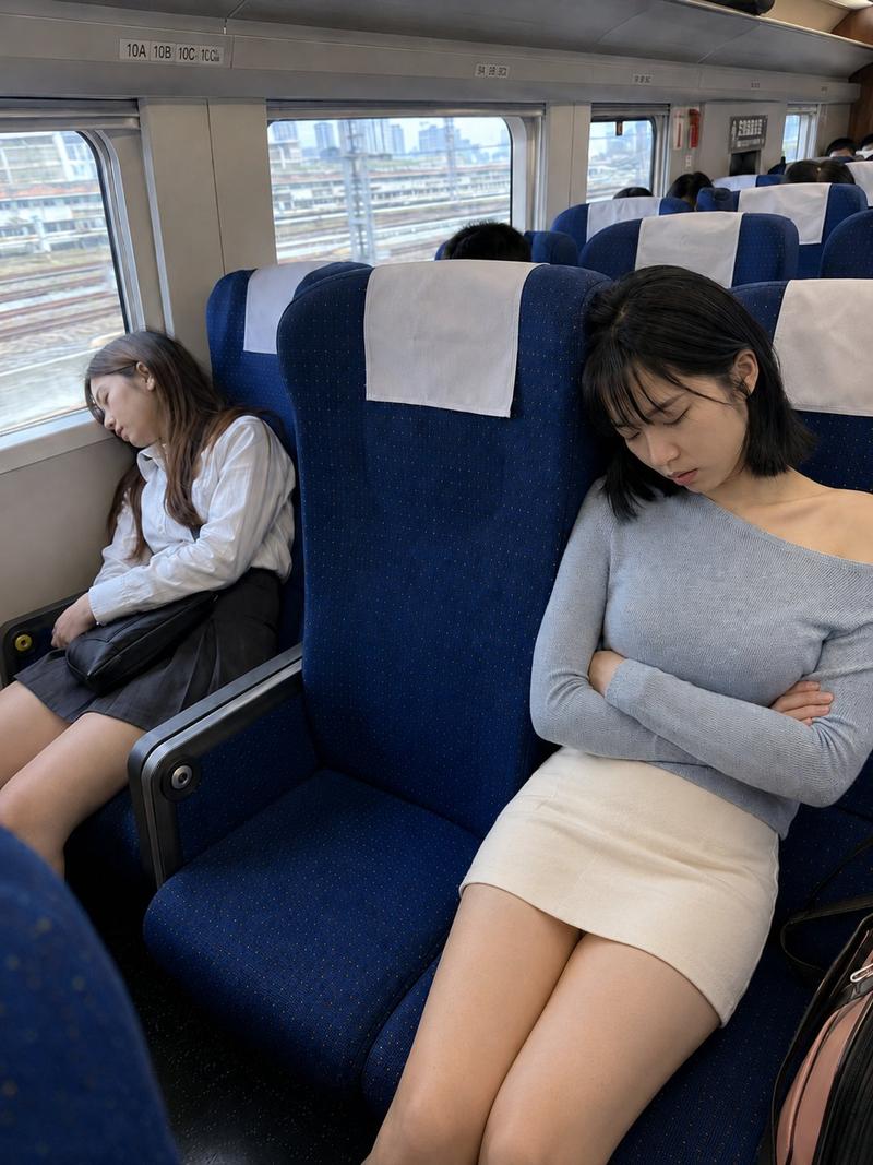 中国高铁二等座女性疲惫小憩超写实抓拍