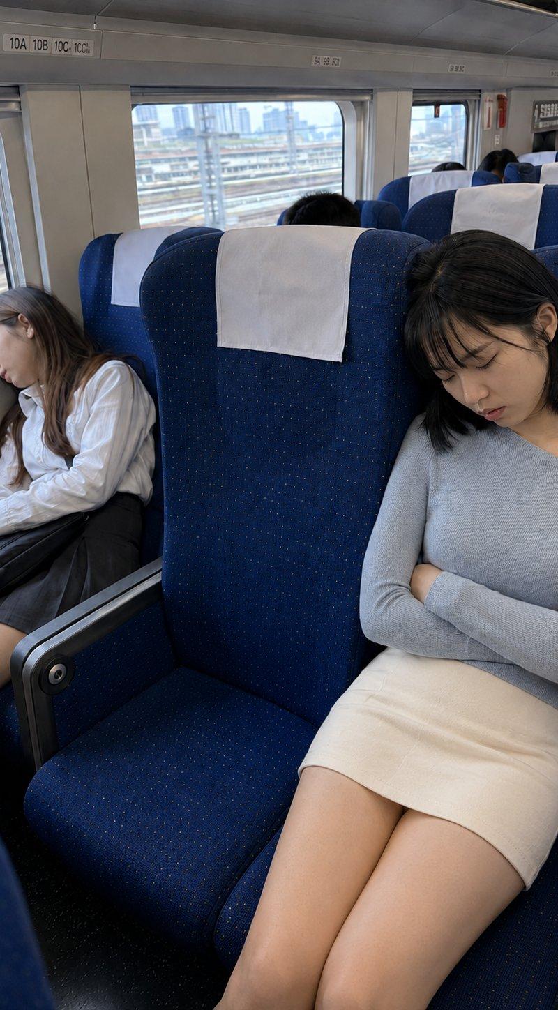 中国高铁二等座女性疲惫小憩超写实抓拍