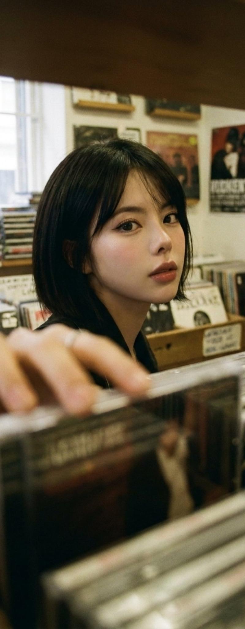 唱片店回眸写实胶片摄影