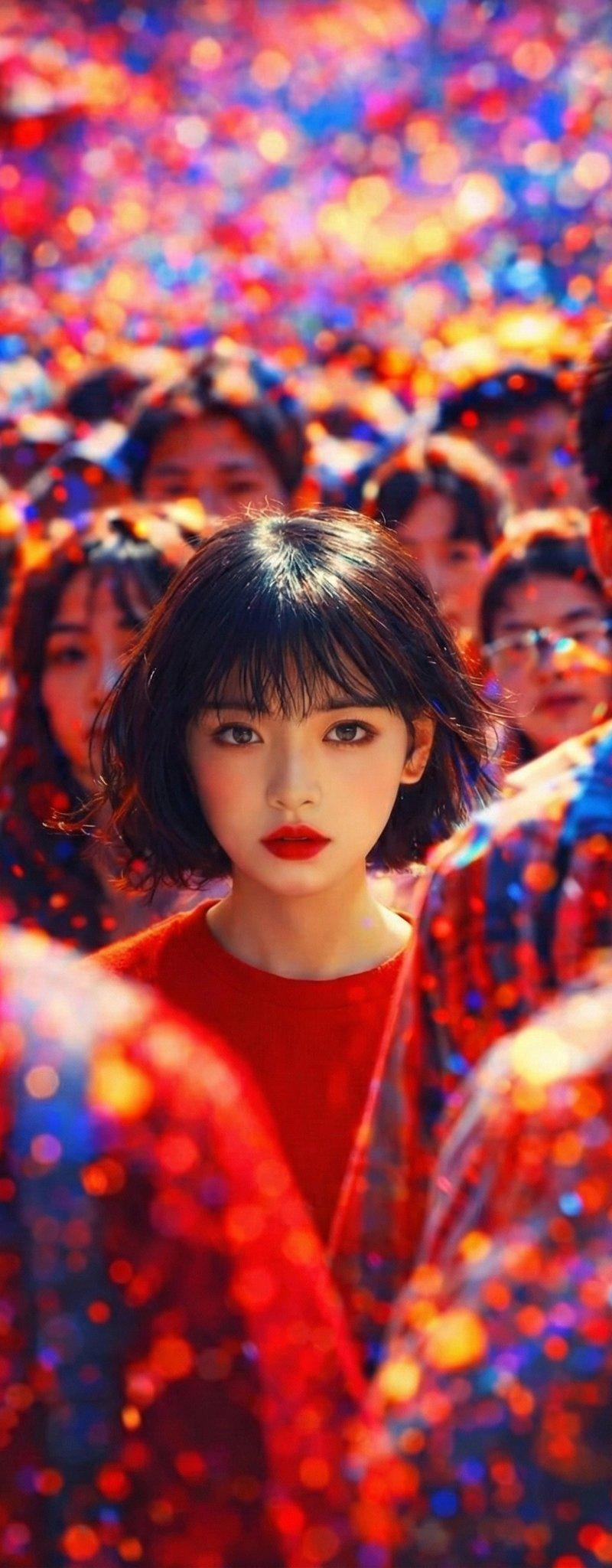 红唇女郎人潮梦境