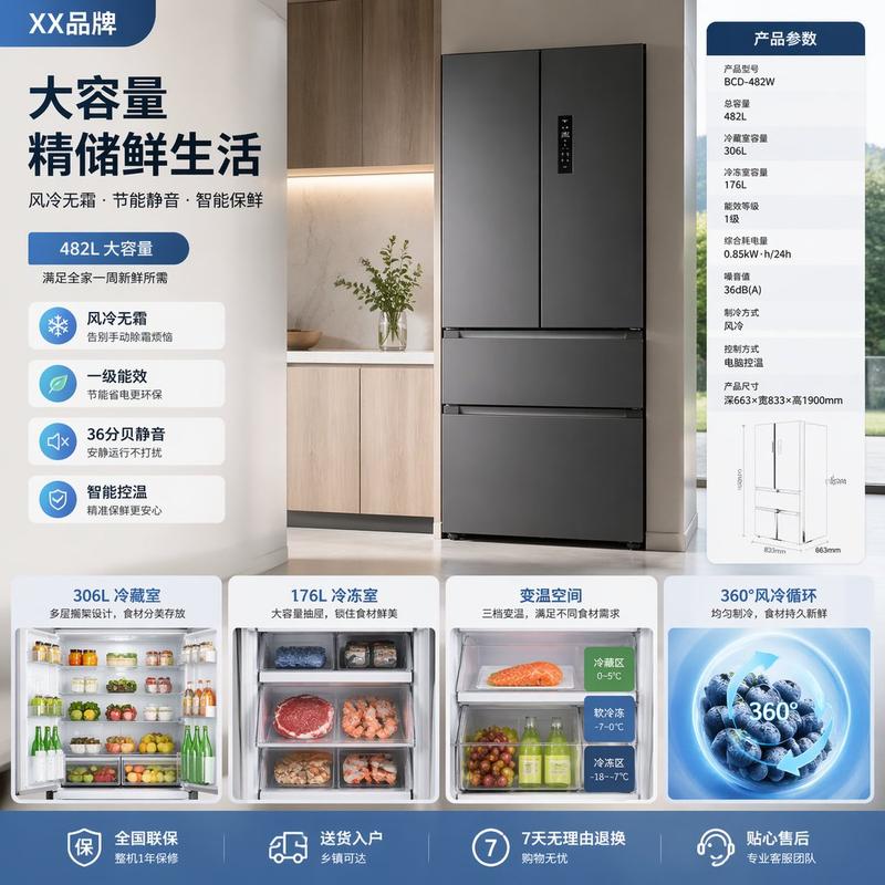 冰箱电商产品展示图