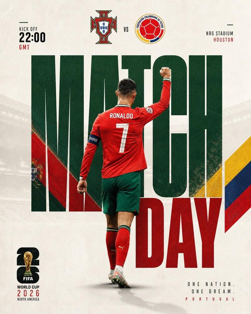 超写实C罗葡萄牙比赛日海报