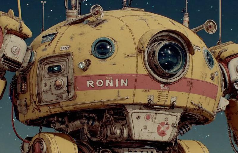 深空星云下的RONIN黄色侦察机器人