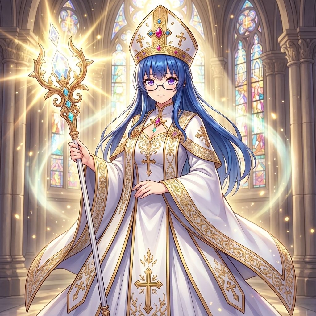 神圣治愈光辉,戴眼镜的圣女庄严降临