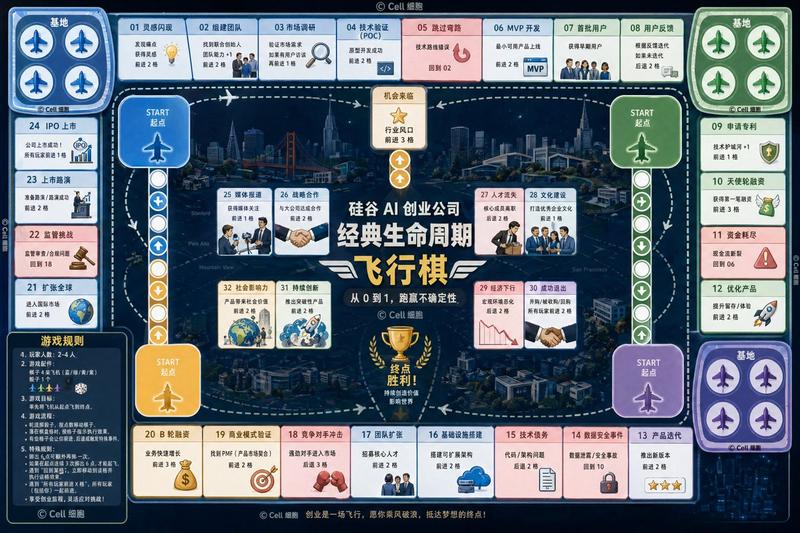 硅谷AI创业飞行棋全览