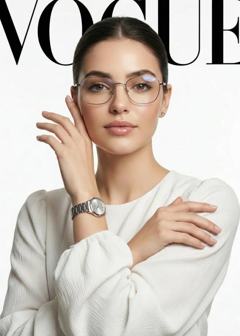 极简银镜白绸女郎VOGUE