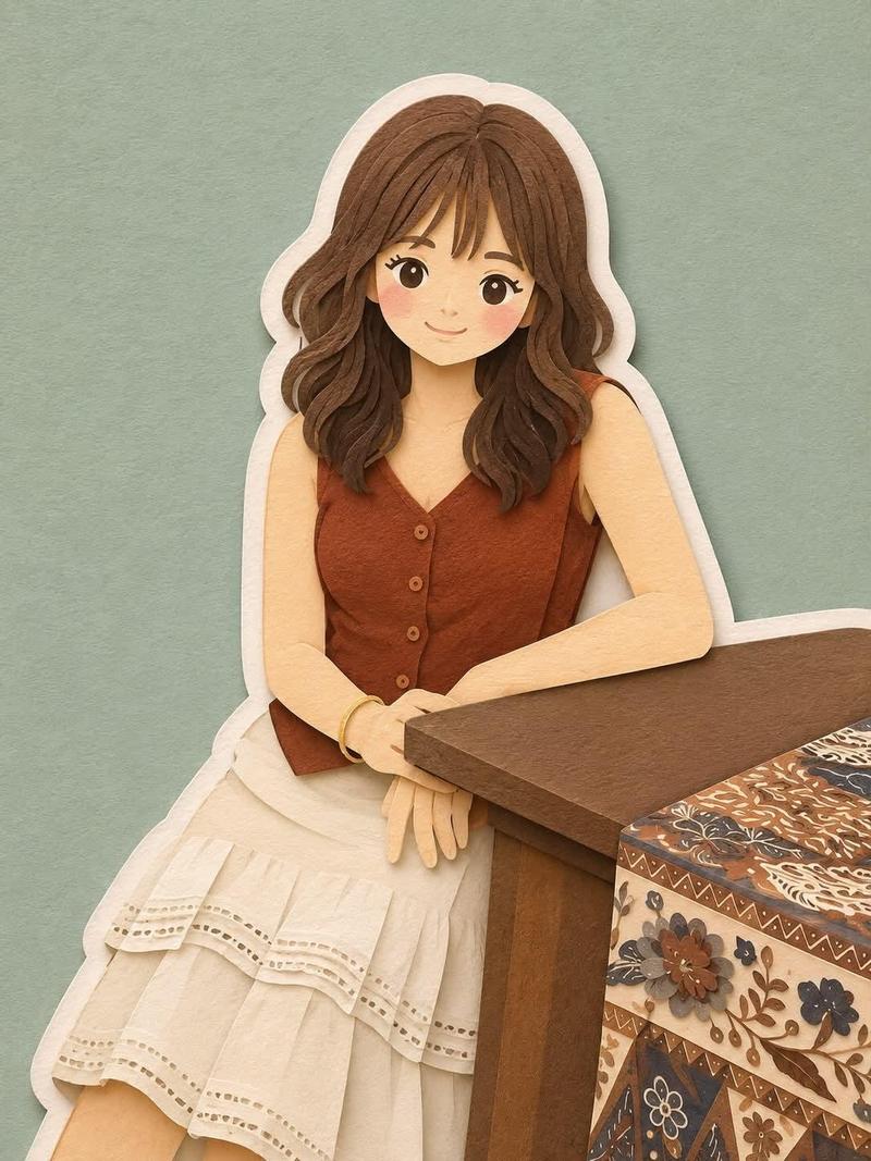 柔和手工剪纸多层立体插画风格