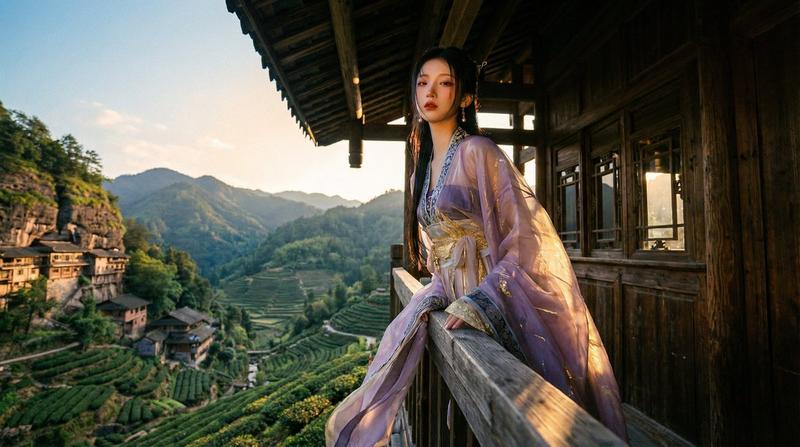 锦绣山河古韵梯田与汉服民居的绝美画卷