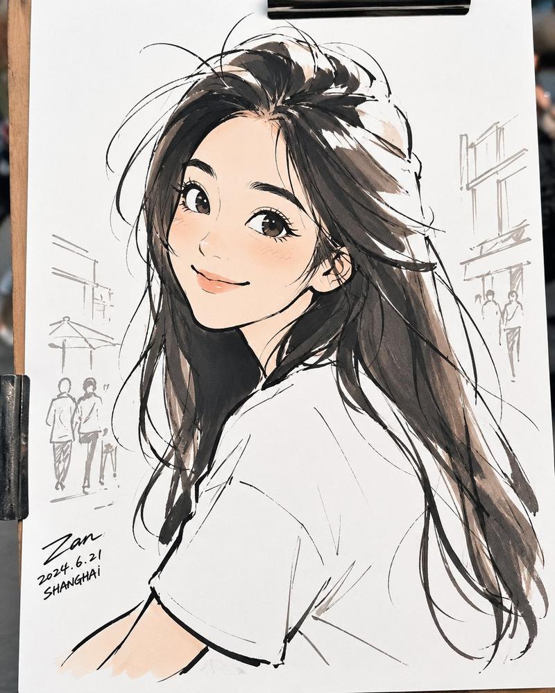 街头风格极简夸张漫画画像