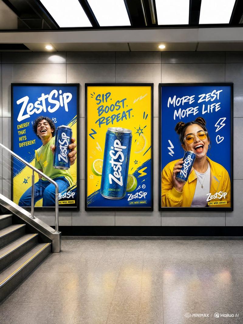 地铁站 ZestSip 活力广告
