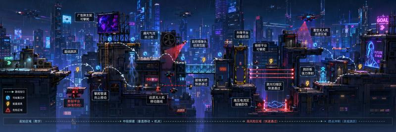 超宽横版游戏关卡设定图
