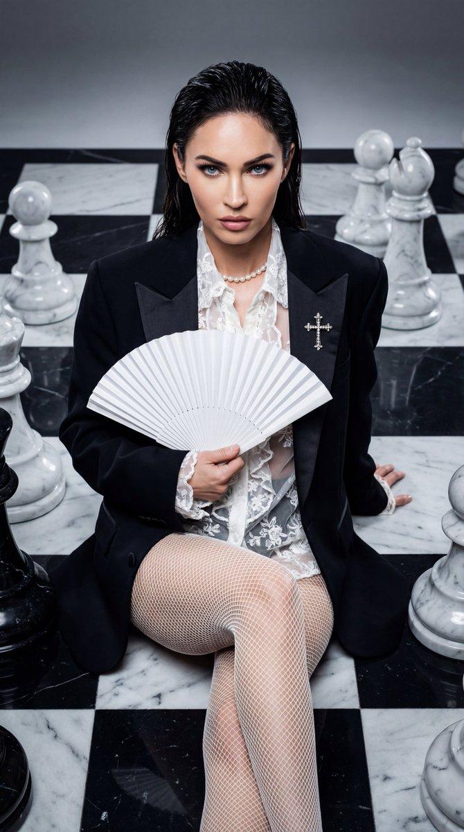 超现实棋盘上的暗黑时尚女王