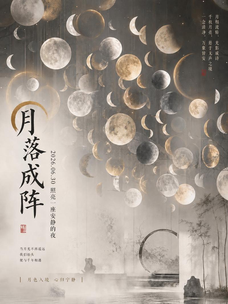 悬浮圆片装置艺术中文海报设计