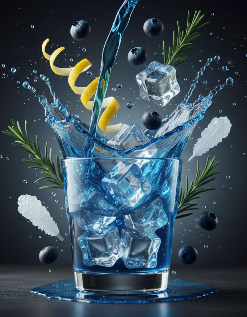 悬浮鸡尾酒的奢华定格瞬间