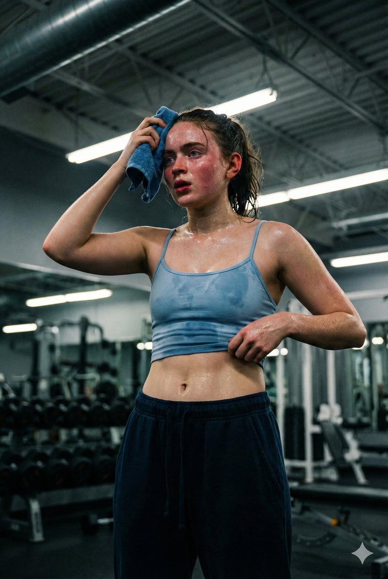 极致光影下挥汗如雨的运动系美少女