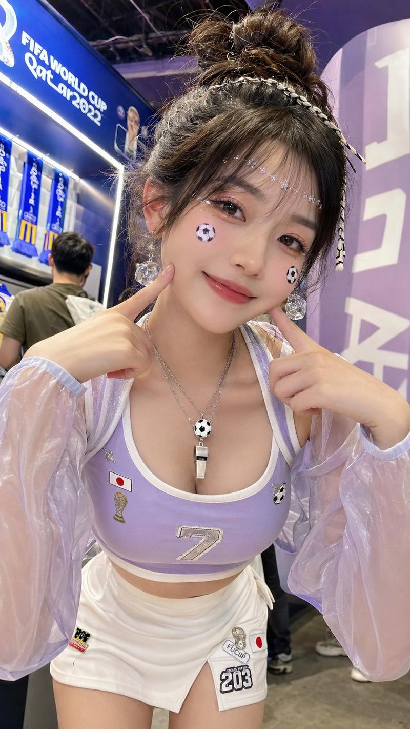 甜美世界杯足球宝贝高清人像摄影