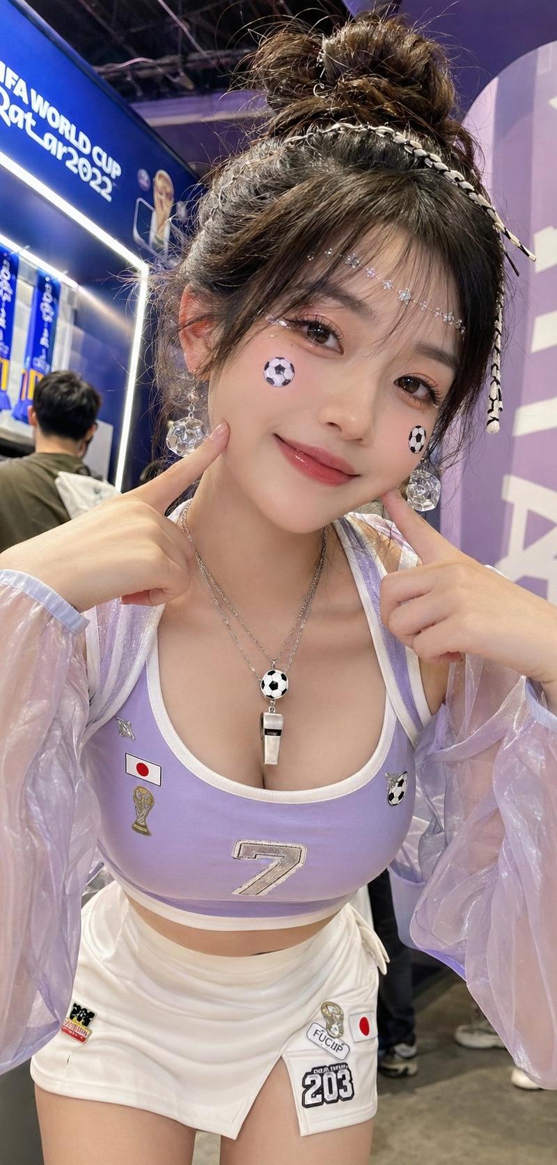 甜美世界杯足球宝贝高清人像摄影