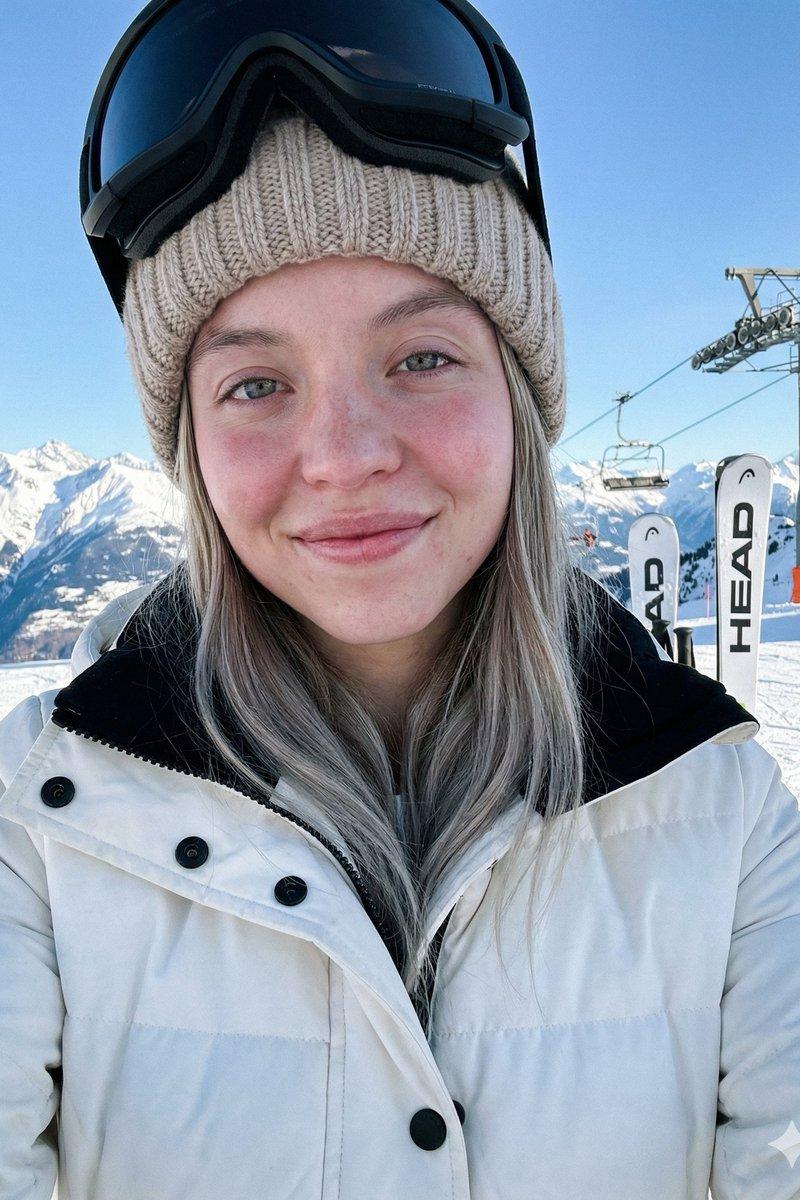 阳光滑雪场中的悉尼妹绝美高清自拍