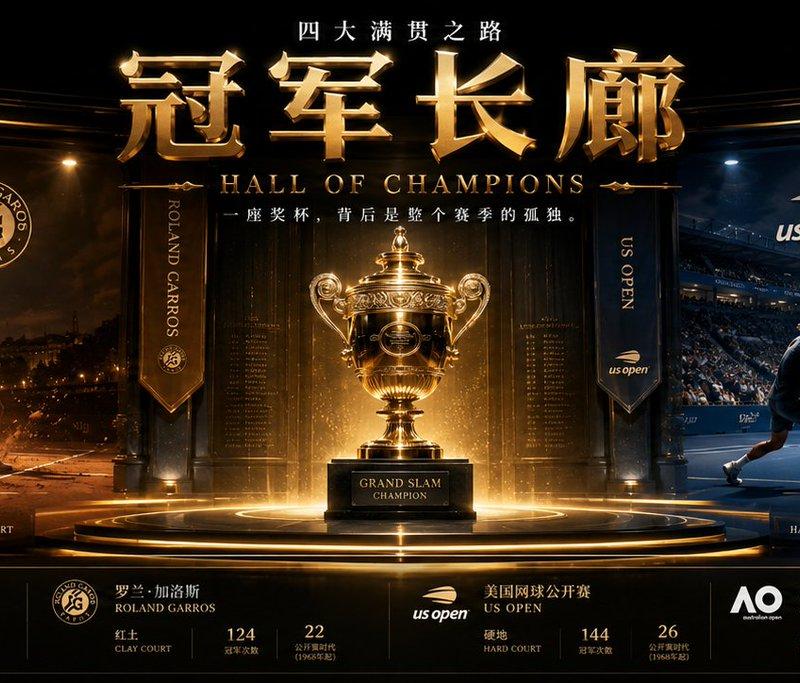 网球四大满贯冠军连续长卷海报