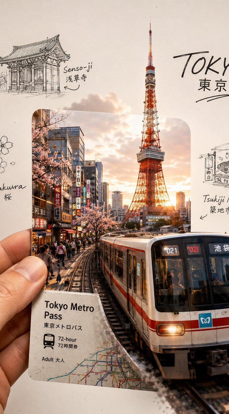 现代东京旅游手账剪贴簿拼贴