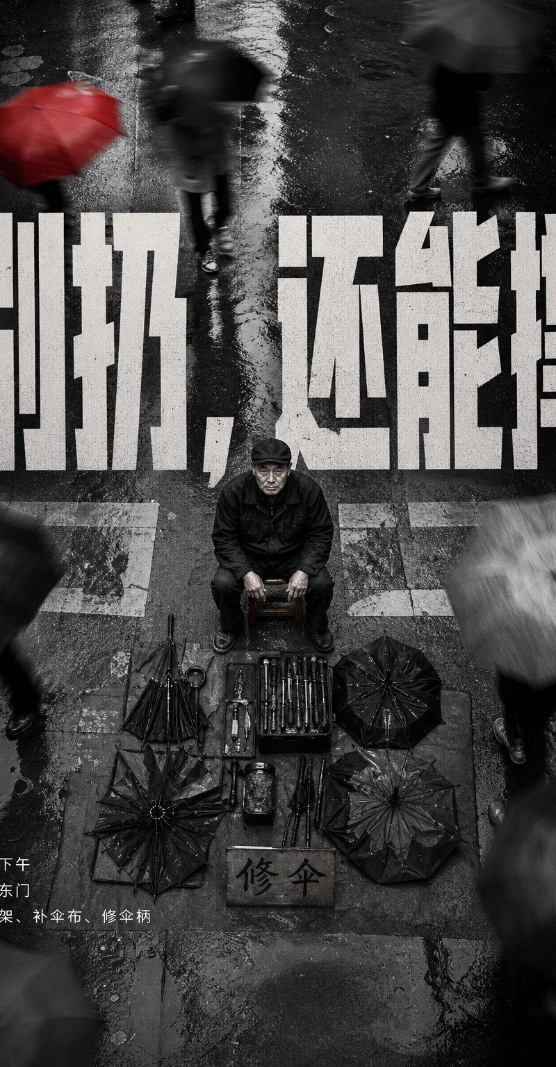 俯视街头反差感发廊宣传海报