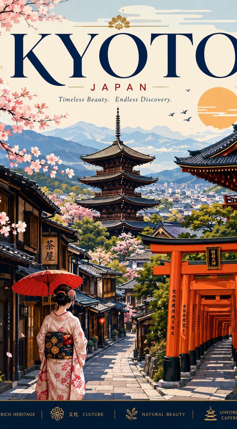 旅游宣传海报超细矢量插画